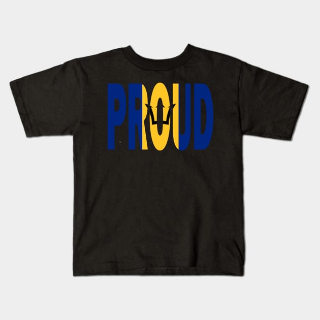 Barbados Flag Designed in The Word Proud - Bajan - Soca Mode Kids T-Shirt by Soca-Mode